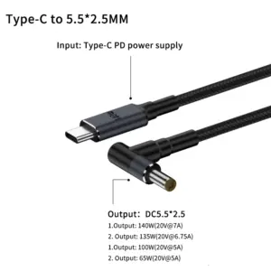 65/140W USB-C PD Charger Cable for Laptops 19 S7de850b988ed42868ed2c120421e3d52O