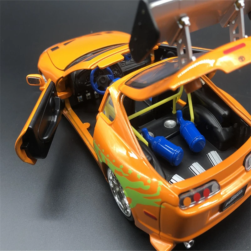 1995 Toyota Supra Diecast Model Orange Design 4 1995 Toyota Supra Diecast Model Orange Design - Image 4
