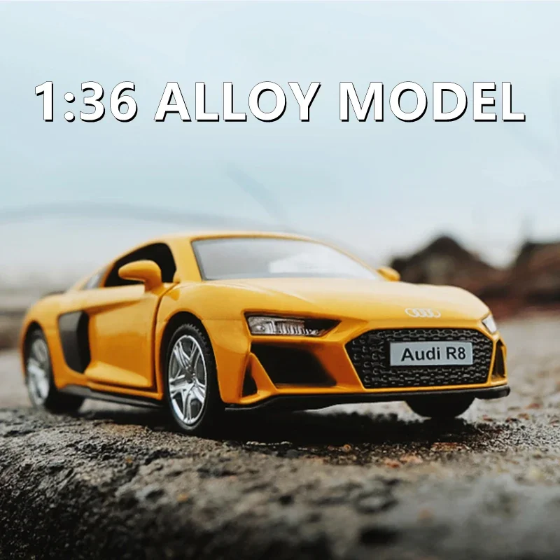 1:36 Scale Yellow Audi R8 Diecast Model 2 1:36 Scale Yellow Audi R8 Diecast Model - Image 2