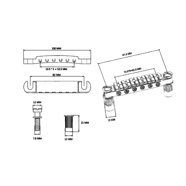 Tune-O-Matic Bridge and Tailpiece for Guitar - Image 6