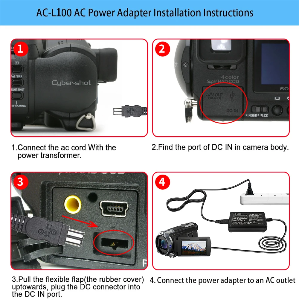 AC-L100C Power Adapter for Sony Cameras 5 AC-L100C Power Adapter for Sony Cameras - Image 5