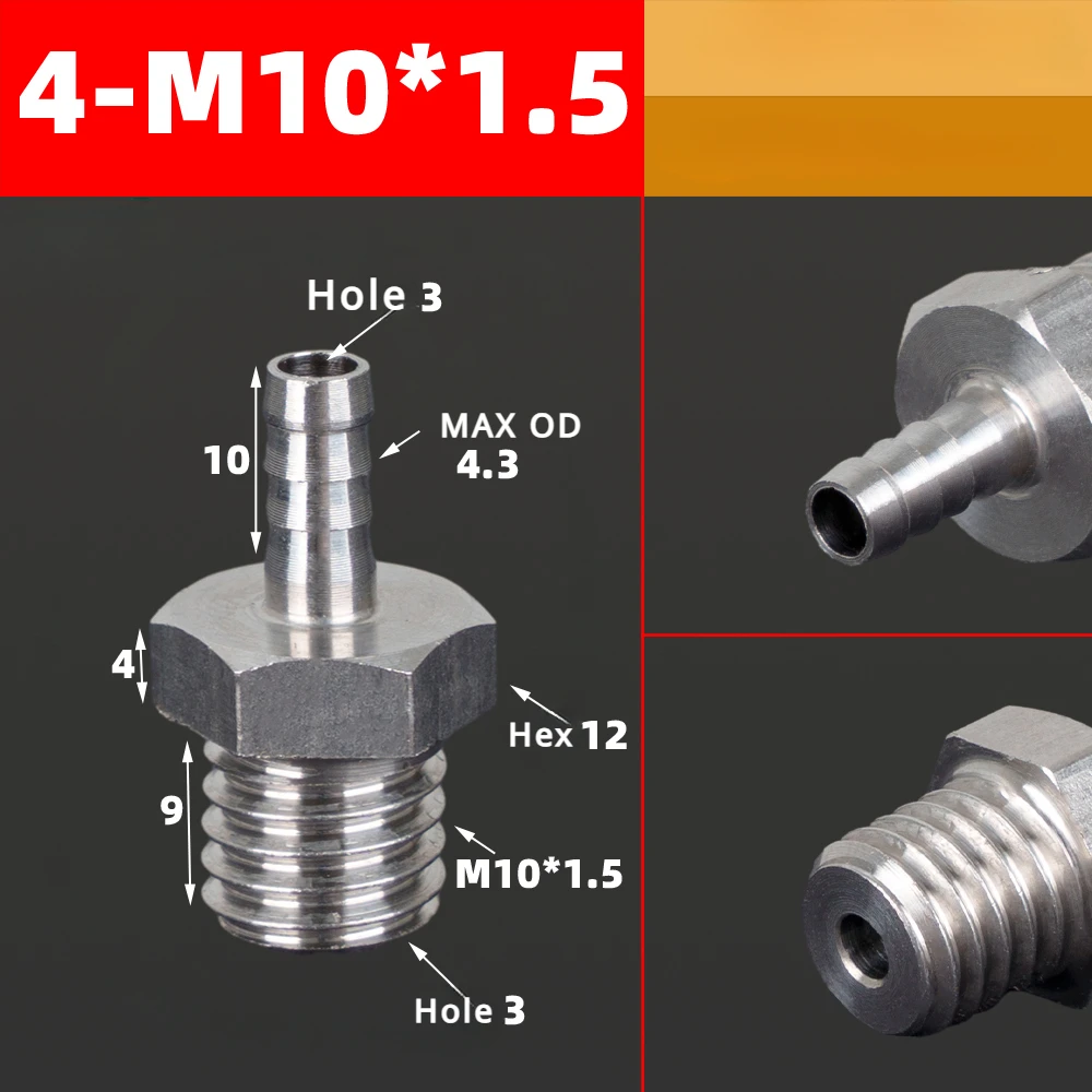 M3 to M16 Metric Hose Barb Fittings 14 M3 to M16 Metric Hose Barb Fittings - Image 14