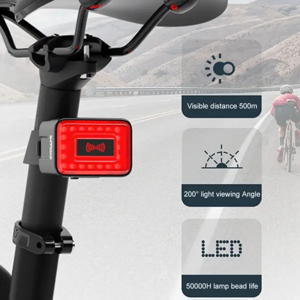 LED Bicycle Radar Tail Light with 20 LEDs - Image 4