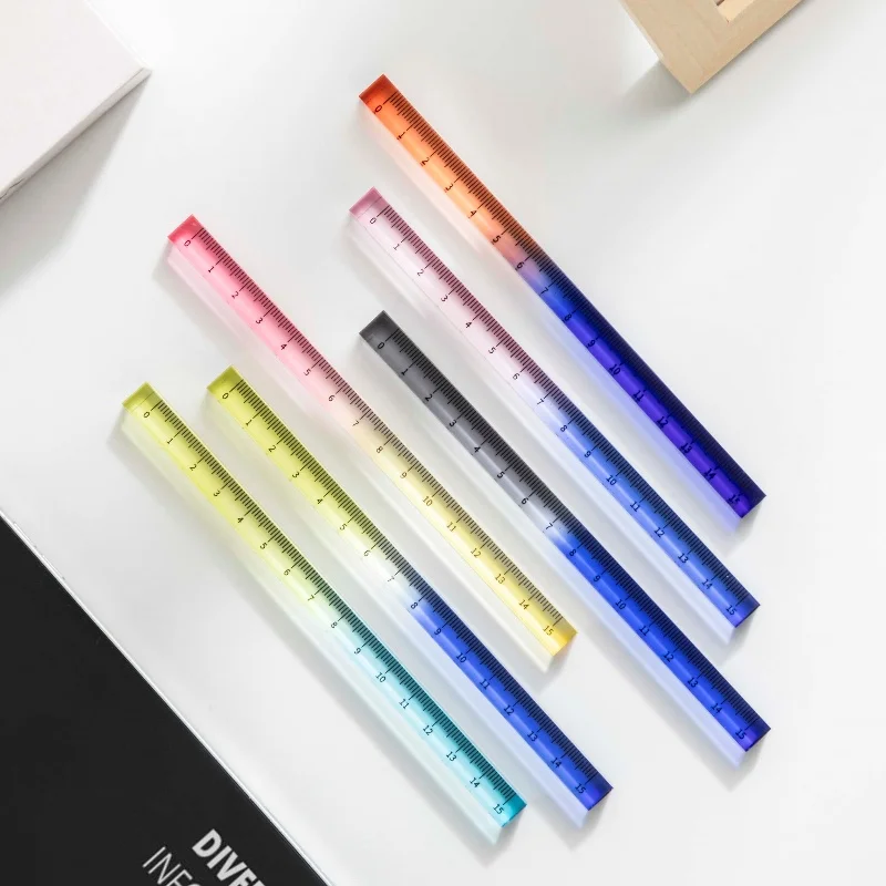 15cm Colorful Clear Acrylic Straight Ruler 6 15cm Colorful Clear Acrylic Straight Ruler - Image 6