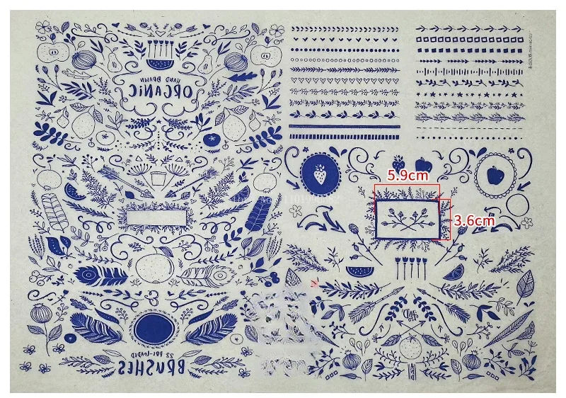 Blue and White Ceramic Underglaze Sticker Set 15 Blue and White Ceramic Underglaze Sticker Set - Image 15