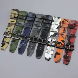 Camouflage Green Silicone Watchband for Casio 18mm 8 S860aa9a055604a4ba9df488827ac1381M 1