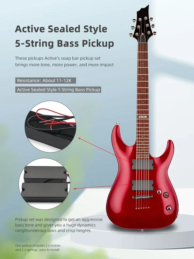 Active 5-String Bass Pickup Double Coil Humbucker 6 Active 5-String Bass Pickup Double Coil Humbucker - Image 6