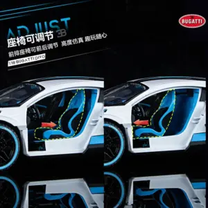 1:18 Bugatti Divo Diecast Model Black Blue 11 S8713d6ff1d92462e93c84712844d2a26x