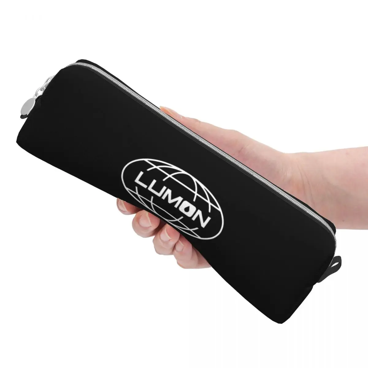 Lumon Logo Leather Pencil Case in Black and Blue 2 Lumon Logo Leather Pencil Case in Black and Blue - Image 2