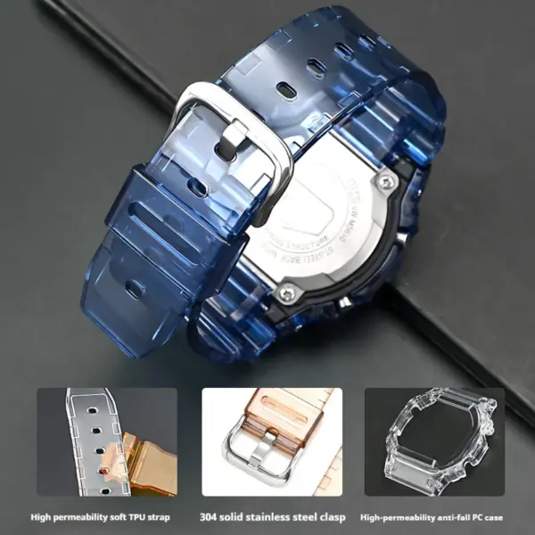 Yellow Silicone Watch Case Strap for Casio G-Shock - Image 6