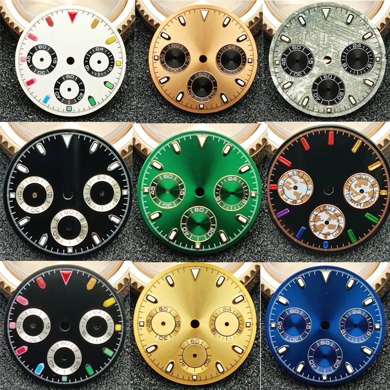 VK63 29mm Watch Dial with Color Accents 2 VK63 29mm Watch Dial with Color Accents - Image 2