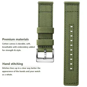 SAMCO Canvas Quick Release Watch Band 22cm Khaki Gold 10 S8b48035c195343cea3c869fe48262d49b 23