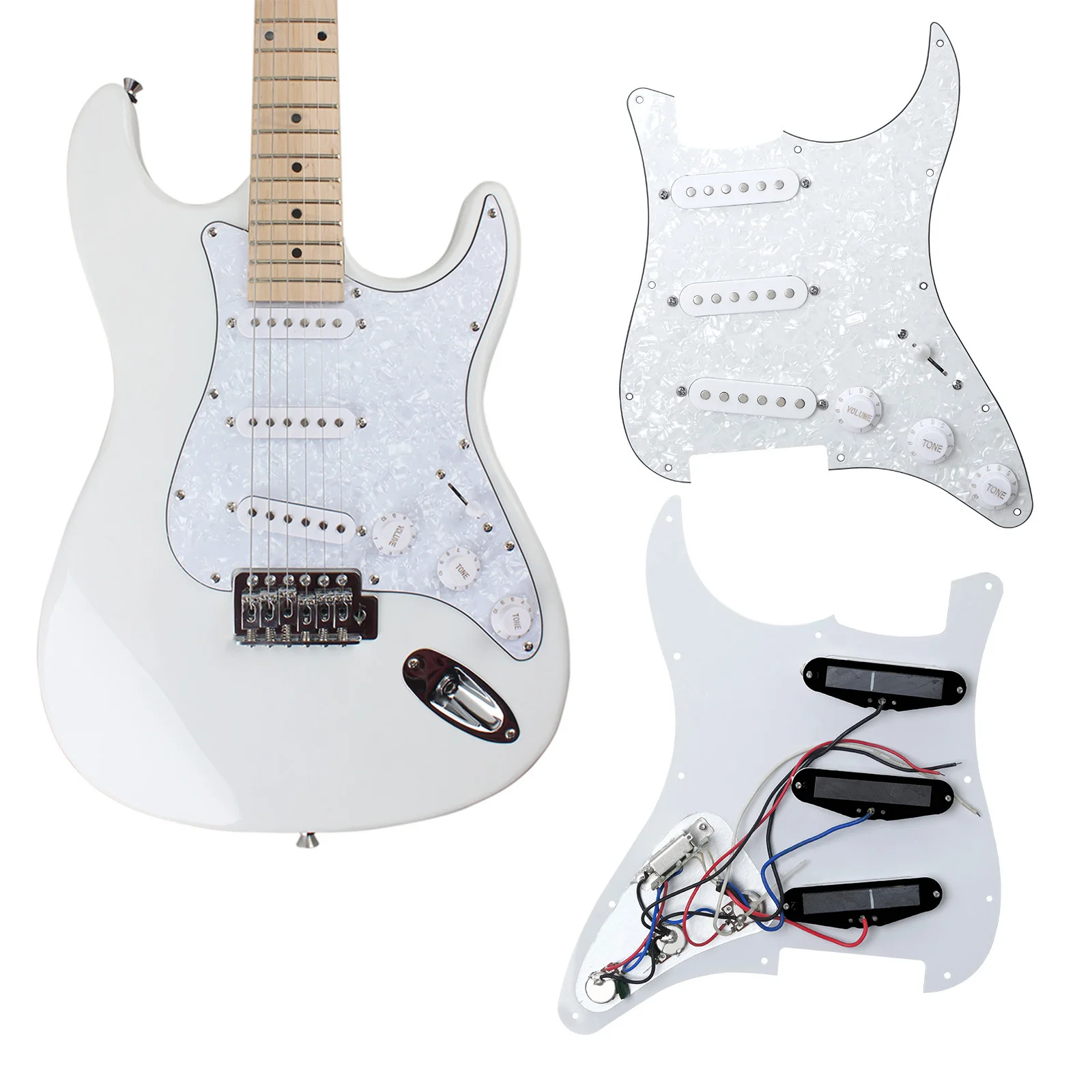 Electric Guitar Loaded Pickguard for ST Style 3 Electric Guitar Loaded Pickguard for ST Style - Image 3