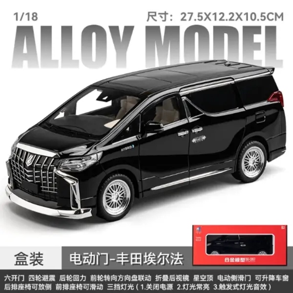 1/18 Scale Diecast Alphard MPV Model Car - Image 8