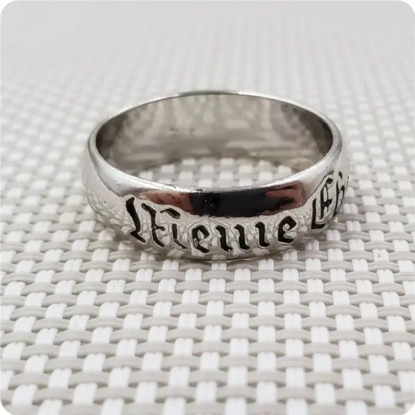 Antique Style German WWII Metal Ring 925 - Image 2