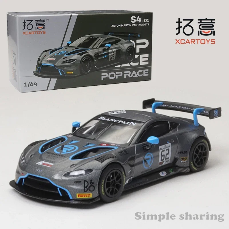 XCARTOYS 1:64 Silver and Black Racing Car Model 3 XCARTOYS 1:64 Silver and Black Racing Car Model - Image 3