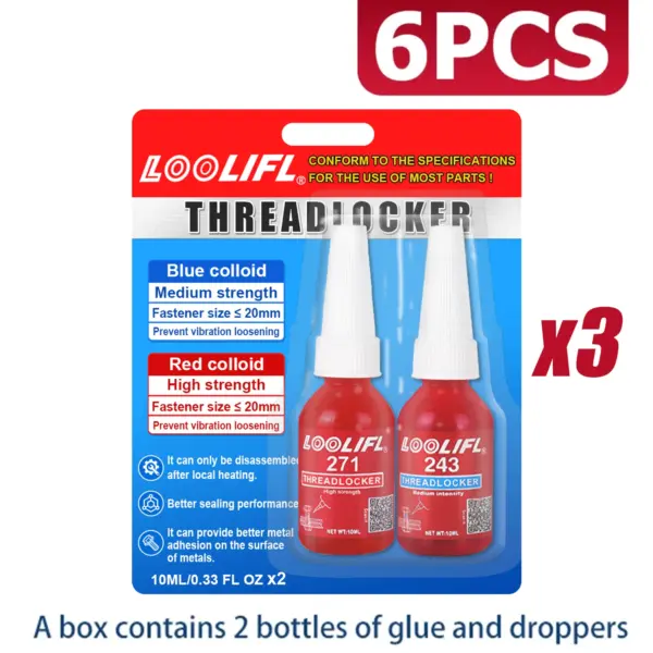 LOOLIFL Threadlocker 10ml Blue and Red Set - Image 9