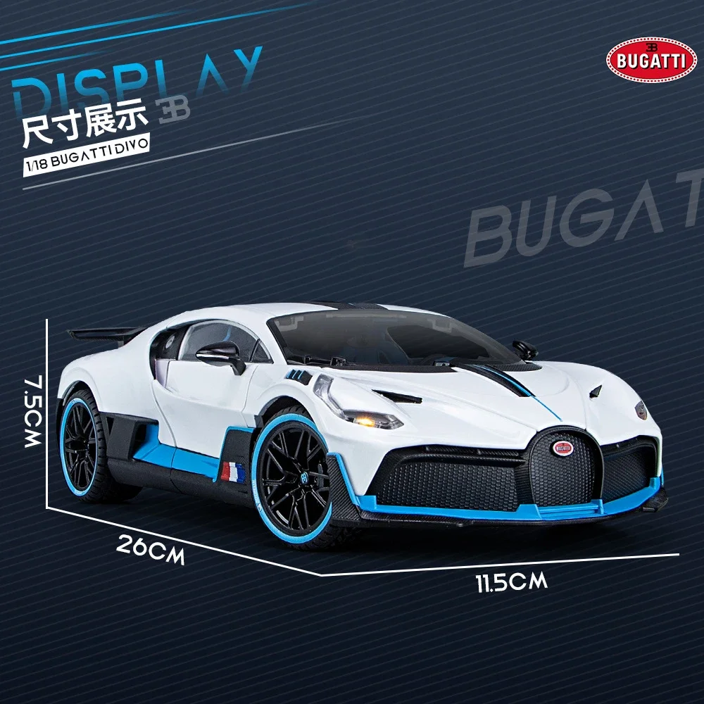 1:18 Bugatti Divo Diecast Model Black Blue 2 1:18 Bugatti Divo Diecast Model Black Blue - Image 2