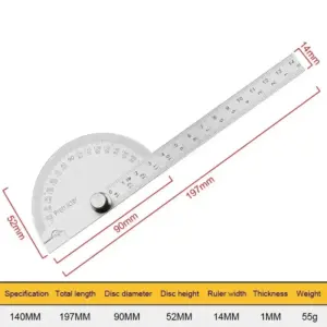 180 Degree Stainless Steel Protractor Ruler 7 S929bfc5b42324cb7972a3cdf6b7951bdk