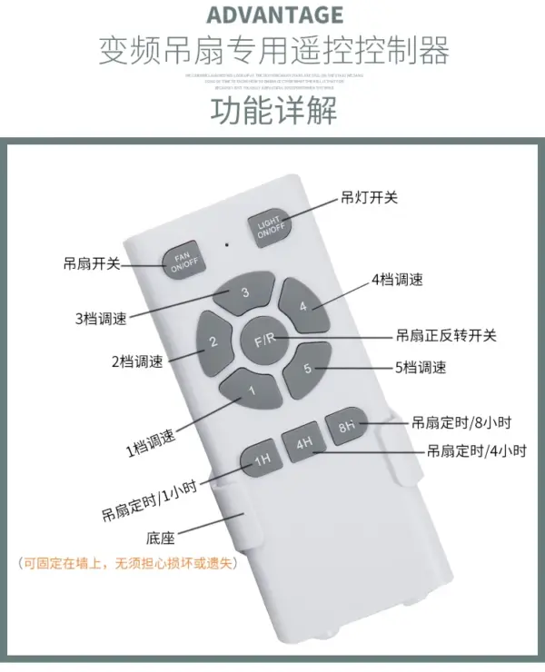 Five Gear Ceiling Fan Lamp Remote Control - Image 5