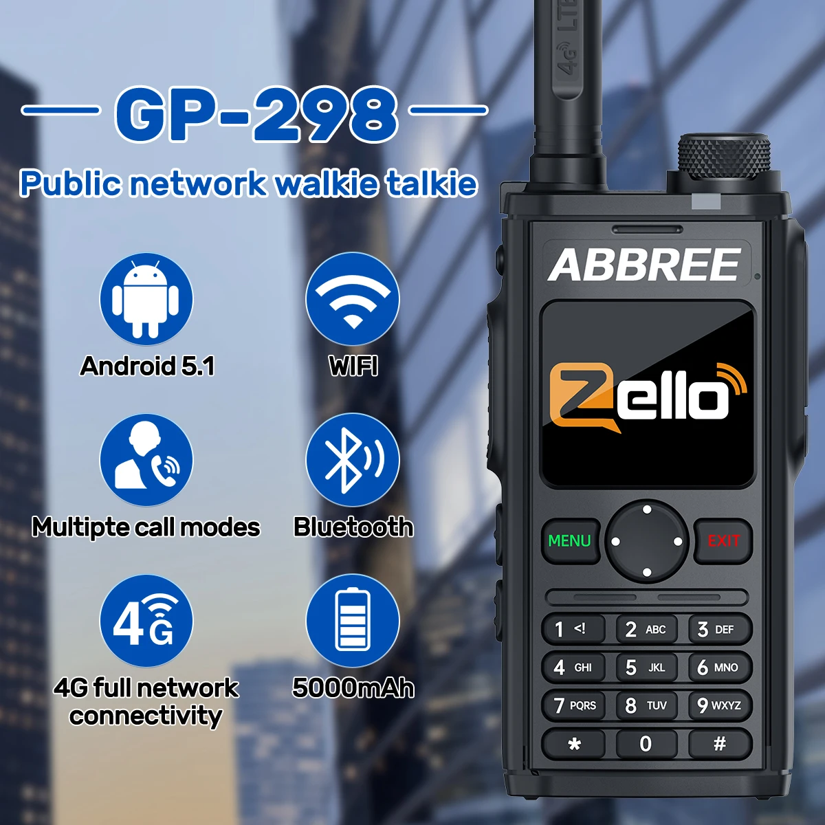 ABBREE GP-298 Walkie Talkie with 5000 mAh Battery 2 ABBREE GP-298 Walkie Talkie with 5000 mAh Battery - Image 2