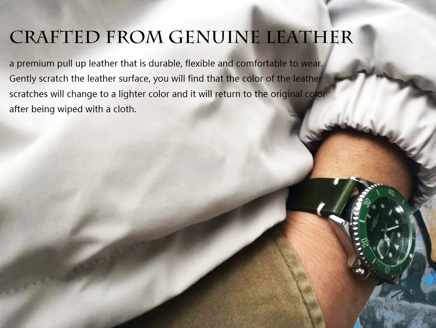 Genuine Leather Watch Band for 18-24mm Watch 4 Genuine Leather Watch Band for 18-24mm Watch - Image 4