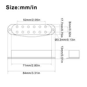 Mini Humbucker ST Pickup with Adjustable Poles 10 S95bb6784969844dd907c63df9796e6704