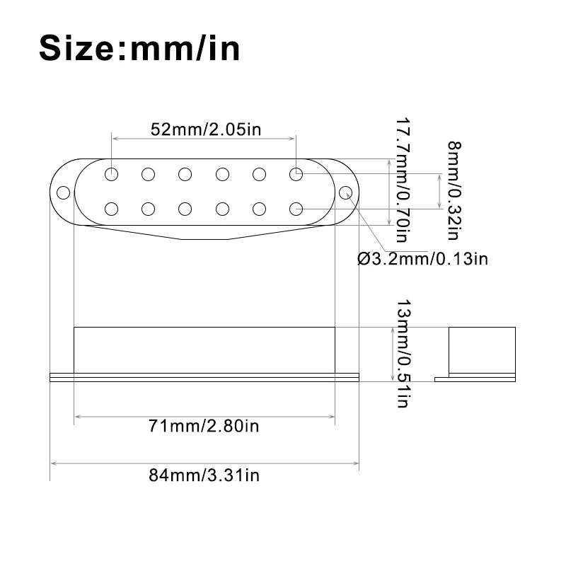 Mini Humbucker ST Pickup with Adjustable Poles 2 Mini Humbucker ST Pickup with Adjustable Poles - Image 2