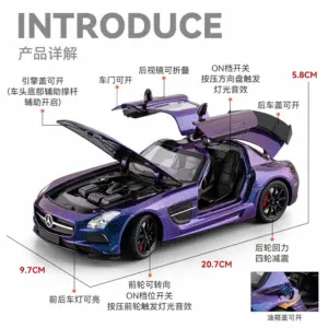 1:24 Diecast Mercedes-Benz SLS AMG Model Car 10 S9a45bfff16c84da2b6446a968eb7d518a
