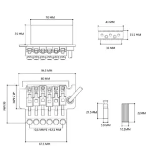 6-String Tremolo System Bridge Chrome Finish 11 S9a4635714d9c4207850e28f295aad72fi