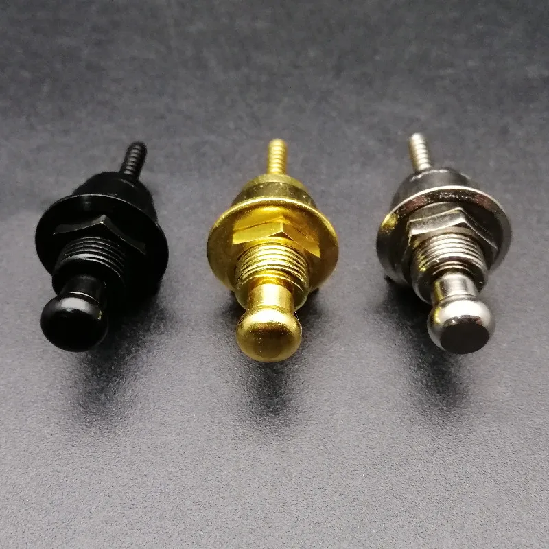 Guitar Strap Lock Set in Black Gold Chrome 6 Guitar Strap Lock Set in Black Gold Chrome - Image 6