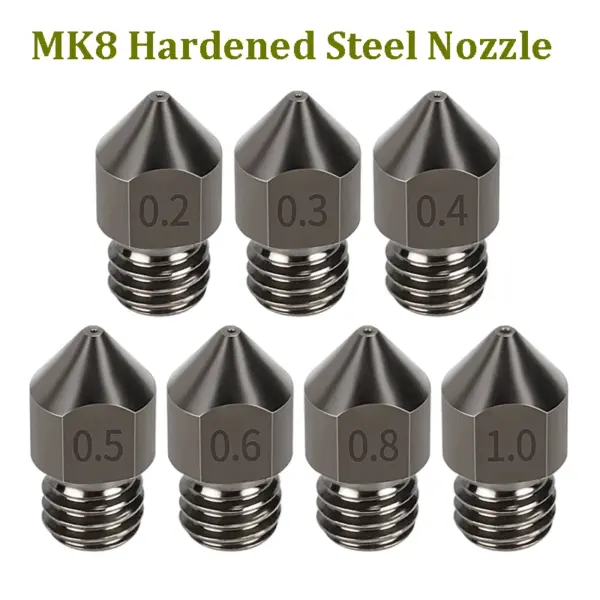2pcs MK8 Hardened Steel Nozzles for 3D Printer - Image 3