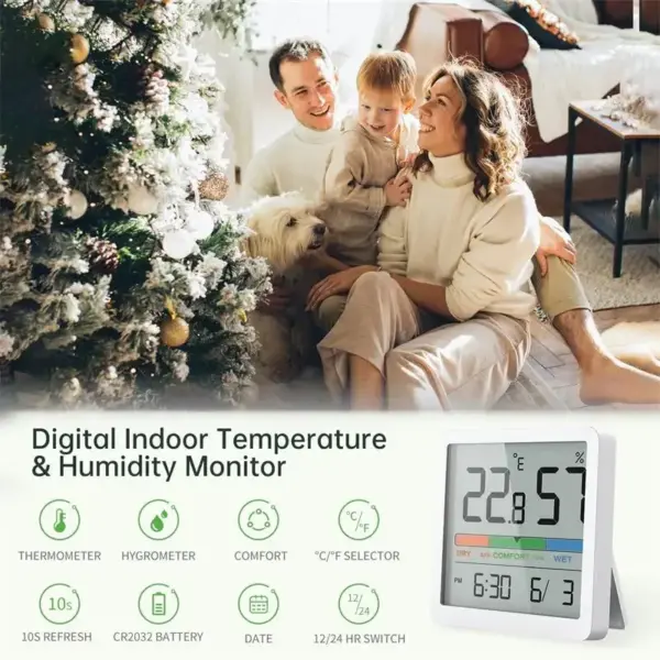 Digital Thermometer Hygrometer Indoor Weather Sensor - Image 3