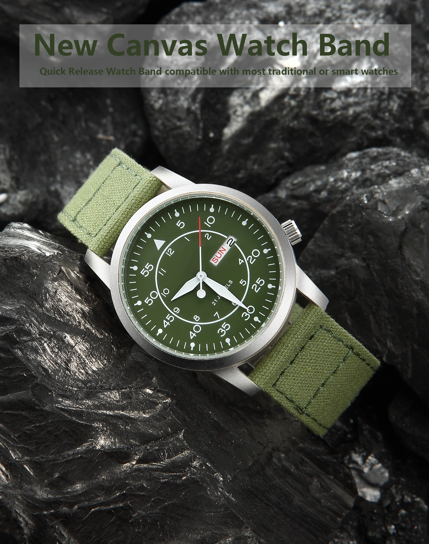 SAMCO Quick Release Canvas Watch Band 20mm 22mm 3 SAMCO Quick Release Canvas Watch Band 20mm 22mm - Image 3