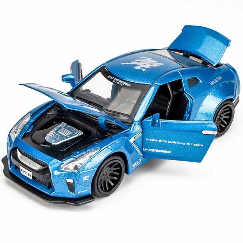 1:32 Nissan GT-R R35 Metallic Blue Diecast Model 12 1:32 Nissan GT-R R35 Metallic Blue Diecast Model - Image 12