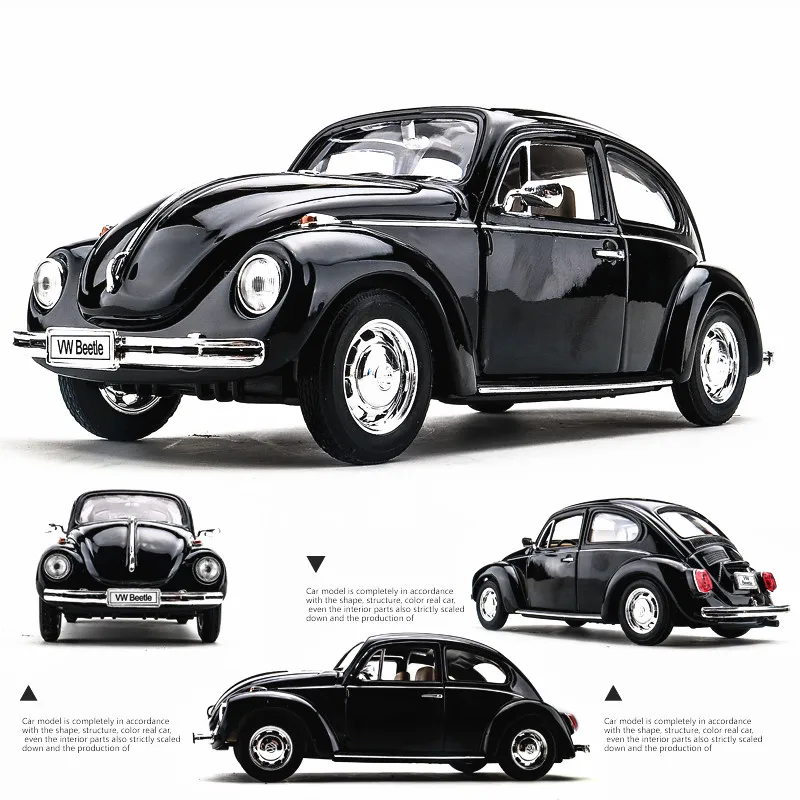 1:24 Scale WELLY Black Volkswagen Beetle Model 4 1:24 Scale WELLY Black Volkswagen Beetle Model - Image 4