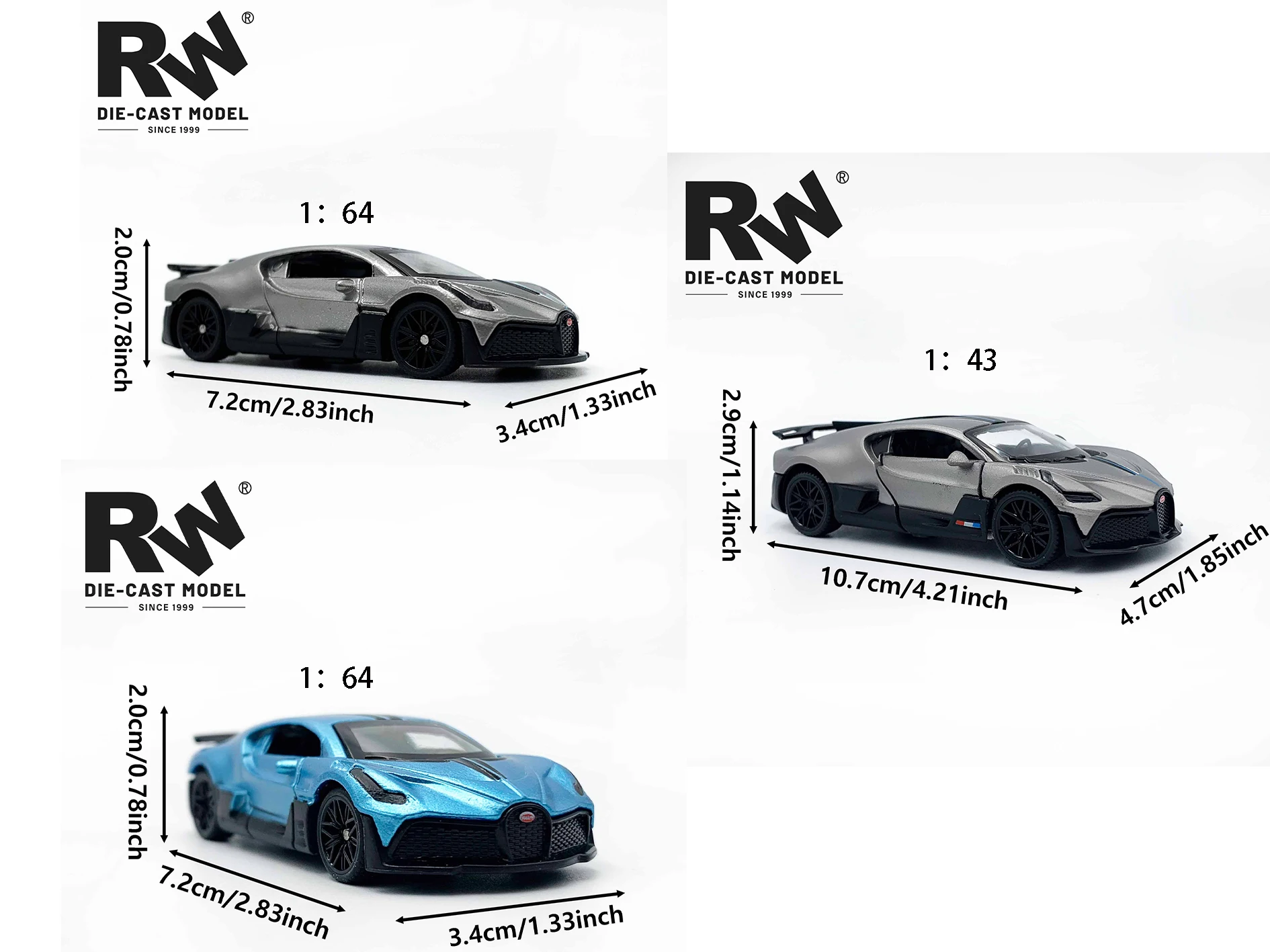 Polished Metallic Silver Toy Car Model 2 Polished Metallic Silver Toy Car Model - Image 2