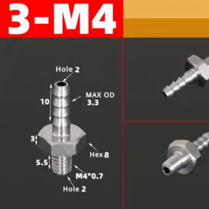 M3 to M16 Metric Hose Barb Fittings 62 Sa18395162c534384a84c257383fe78041
