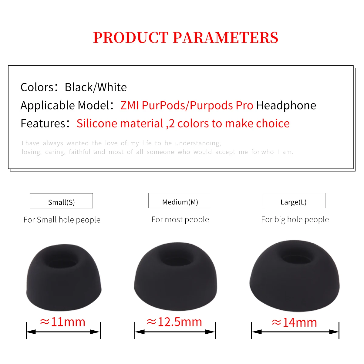 Silicone Ear Tips Set for ZMI PurPods Pro 3 Silicone Ear Tips Set for ZMI PurPods Pro - Image 3
