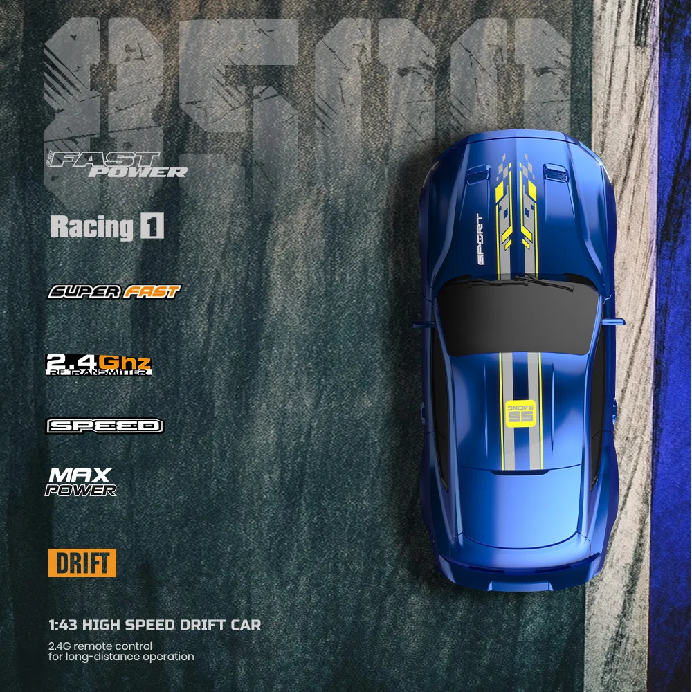 1:43 Blue Remote-Controlled Drift Car 7 1:43 Blue Remote-Controlled Drift Car - Image 7