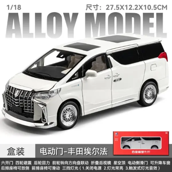 1/18 Scale Diecast Alphard MPV Model Car - Image 7