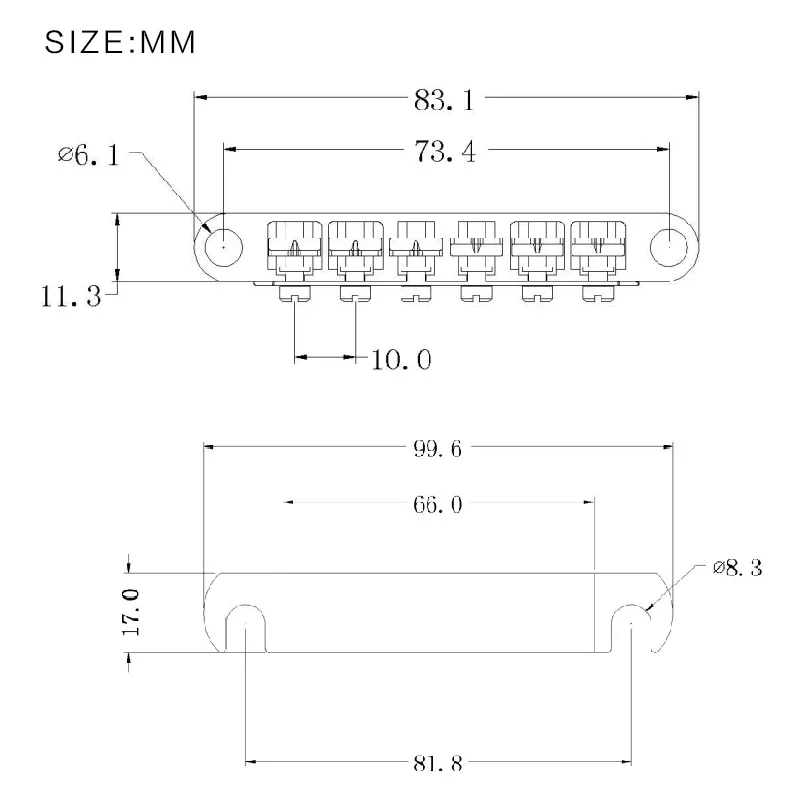 Tune-O-matic Bridge Tailpiece Set for LP Guitars 5 Tune-O-matic Bridge Tailpiece Set for LP Guitars - Image 5