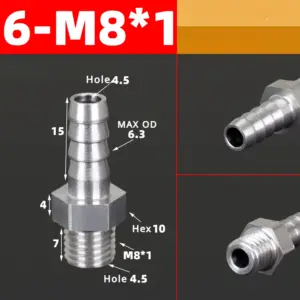 M3 to M16 Metric Hose Barb Fittings 56 Sa5f2da15b64c4d698eed41c26c2b3e2bX