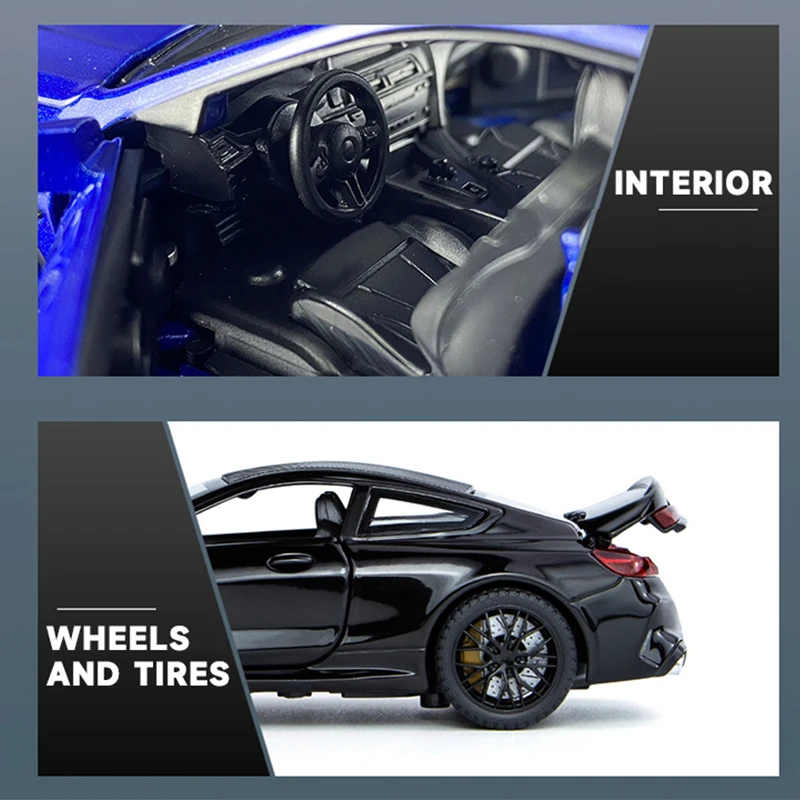 BMW M8 Diecast Model Car 1:32 Scale Black 3 BMW M8 Diecast Model Car 1:32 Scale Black - Image 3