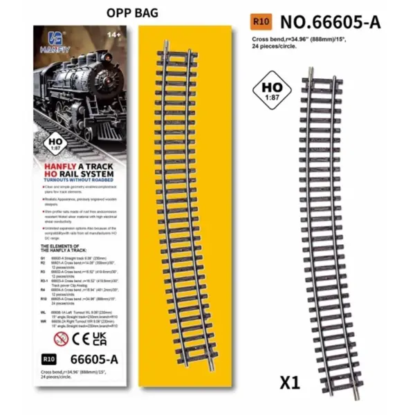 HO Scale Model Train Track with Curved Rails - Image 13