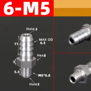 M3 to M16 Metric Hose Barb Fittings 57 Sa947de63982b4451b33a4d582f3e06f7R
