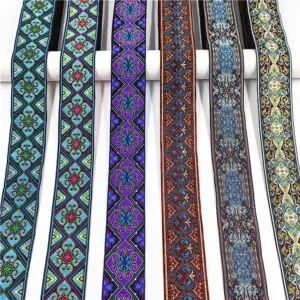 Vibrant 5cm Jacquard Ribbons - 7 Meters 63 Sa9bf48281b7c442db8f70ab7acea6eaeh