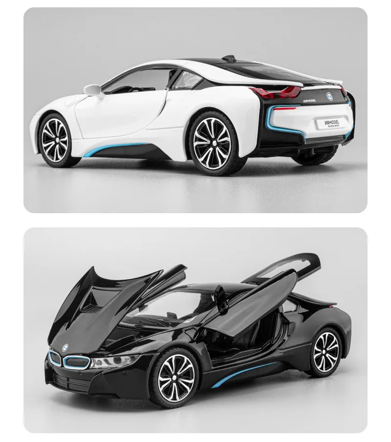BMW I8 Sports Car Model 1:22 Scale Diecast 5 BMW I8 Sports Car Model 1:22 Scale Diecast - Image 5