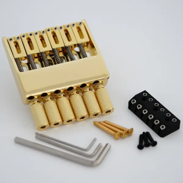6 String Headless Guitar Bridge Tailpiece Gold - Image 7