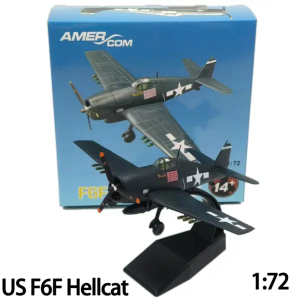 1:72 Scale Diecast US F6F Hellcat Model Aircraft - Image 6